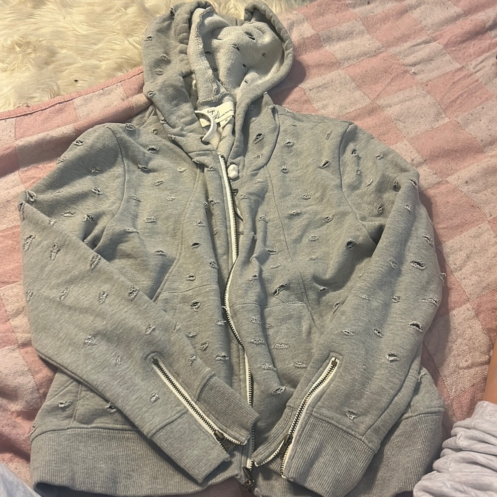 Vintage Havana distressed hoodie. Zipper is broken!
